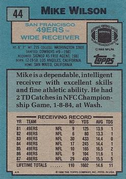 1988 Topps #44 Mike Wilson Back