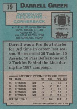 1988 Topps #19 Darrell Green Back