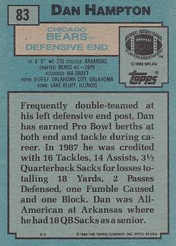 1988 Topps #83 Dan Hampton Back