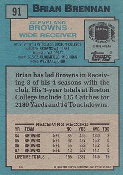 1988 Topps #91 Brian Brennan Back