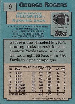 1988 Topps #9 George Rogers Back