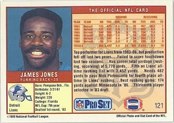 1989 Pro Set #121 James Jones Back