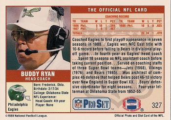 1989 Pro Set #327 Buddy Ryan Back