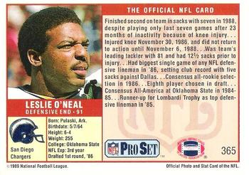 1989 Pro Set #365 Leslie O'Neal Back
