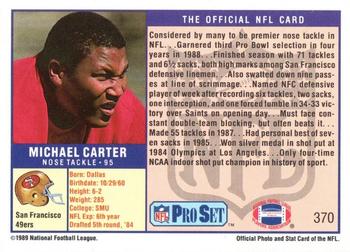 1989 Pro Set #370 Michael Carter Back