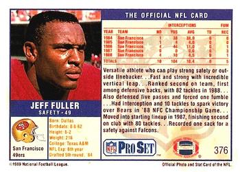1989 Pro Set #376 Jeff Fuller Back