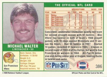 1989 Pro Set #386 Michael Walter Back