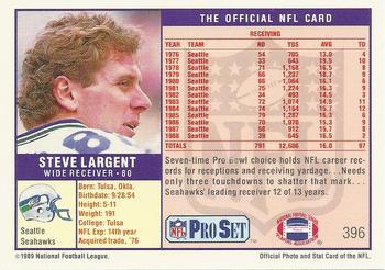 1989 Pro Set #396 Steve Largent Back