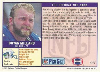 1989 Pro Set #397 Bryan Millard Back