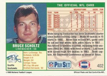 1989 Pro Set #402 Bruce Scholtz Back