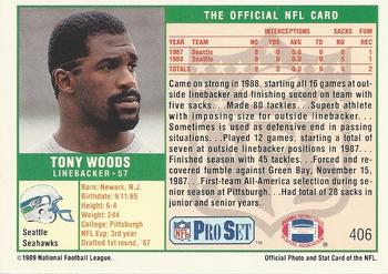 1989 Pro Set #406 Tony Woods Back