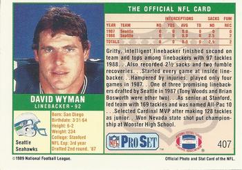 1989 Pro Set #407 David Wyman Back