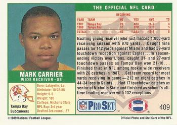 1989 Pro Set #409 Mark Carrier Back