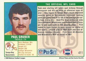 1989 Pro Set #411 Paul Gruber Back
