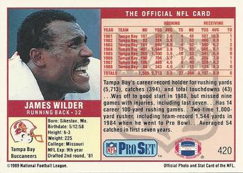 1989 Pro Set #420 James Wilder Back