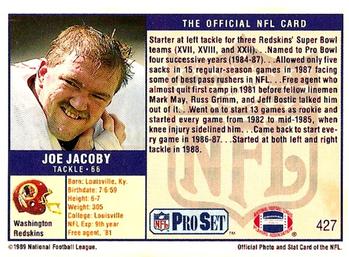 1989 Pro Set #427 Joe Jacoby Back