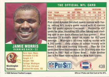 1989 Pro Set #438 Jamie Morris Back