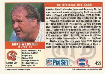 1989 Pro Set #459 Mike Webster Back