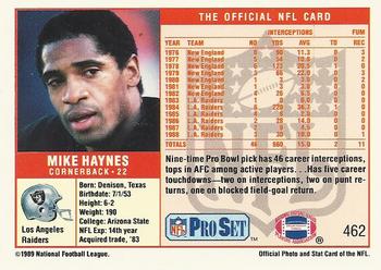 1989 Pro Set #462 Mike Haynes Back