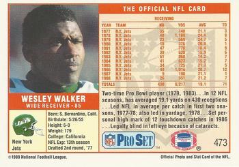 1989 Pro Set #473 Wesley Walker Back