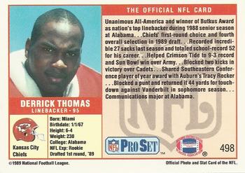 1989 Pro Set #498 Derrick Thomas Back