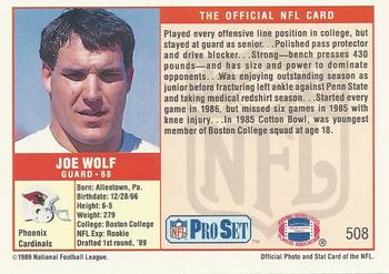 1989 Pro Set #508 Joe Wolf Back