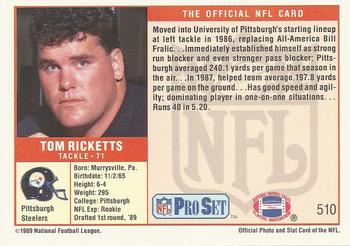 1989 Pro Set #510 Tom Ricketts Back