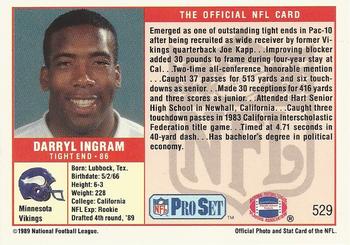 1989 Pro Set #529 Darryl Ingram Back