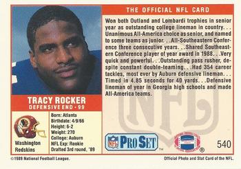 1989 Pro Set #540 Tracy Rocker Back