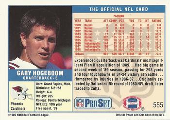 1989 Pro Set #555 Gary Hogeboom Back