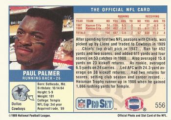 1989 Pro Set #556 Paul Palmer Back
