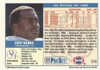 1989 Pro Set #558 Chip Banks Back