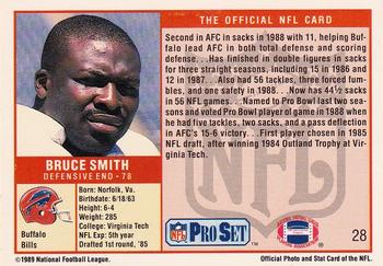 1989 Pro Set #28 Bruce Smith Back
