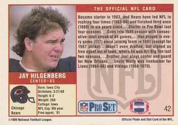 1989 Pro Set #42 Jay Hilgenberg Back