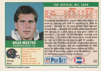1989 Pro Set #46 Brad Muster Back