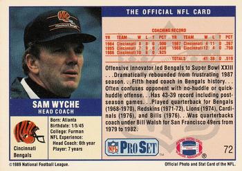 1989 Pro Set #72 Sam Wyche Back