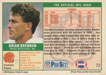 1989 Pro Set #73 Brian Brennan Back