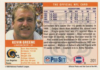 1989 Pro Set #201 Kevin Greene Back