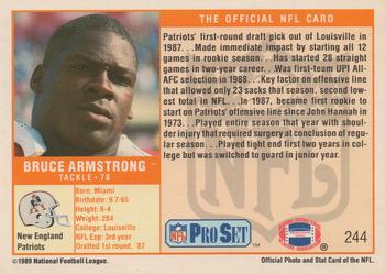 1989 Pro Set #244 Bruce Armstrong Back