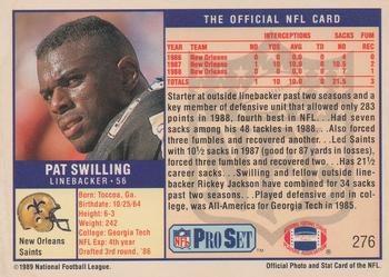 1989 Pro Set #276 Pat Swilling Back