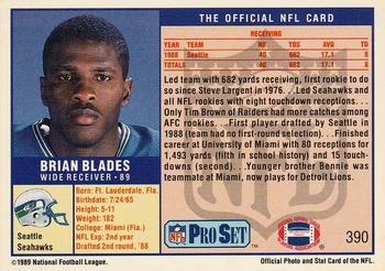 1989 Pro Set #390 Brian Blades Back