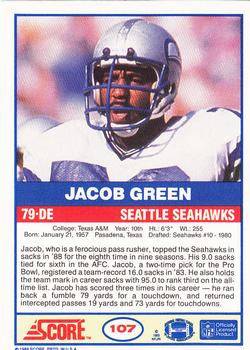 1989 Score #107 Jacob Green Back