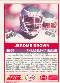 1989 Score #139 Jerome Brown Back