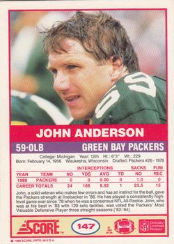 1989 Score #147 John Anderson Back