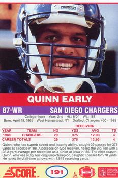 1989 Score #191 Quinn Early Back