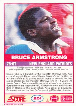 1989 Score #201 Bruce Armstrong Back