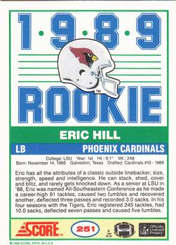 1989 Score #251 Eric Hill Back