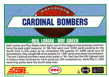 1989 Score #280 Roy Green / Neil Lomax Back