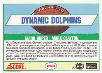 1989 Score #283 Mark Duper / Mark Clayton Back