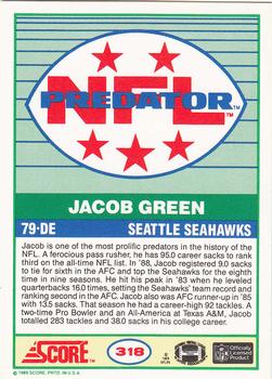 1989 Score #318 Jacob Green Back